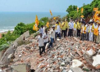 TDP protests demolition ofAPTDC’s resorts at Rushikonda
