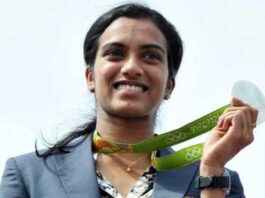 Vijayawada : P V Sindhu receives a grand welcome