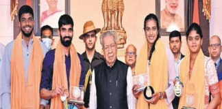 Governor felicitates medal winners from Andhra Pradesh