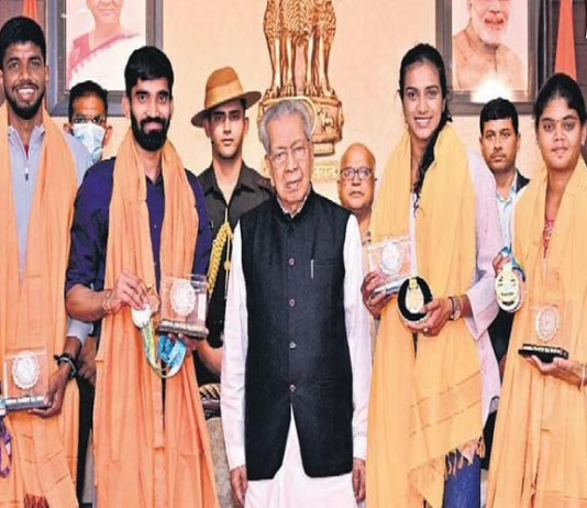 Governor felicitates medal winners from Andhra Pradesh