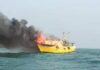 Boat catches fire in Andhra, 11 fishers rescued